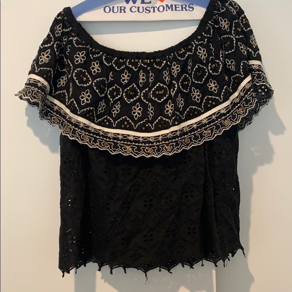Off Shoulder Embroidered Top